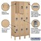 Salsbury Industries Wardrobe Locker, 36" W, 15" D, 78" H, (3) Wide, (9) Openings, Tan 63365TN-U - alternate 3